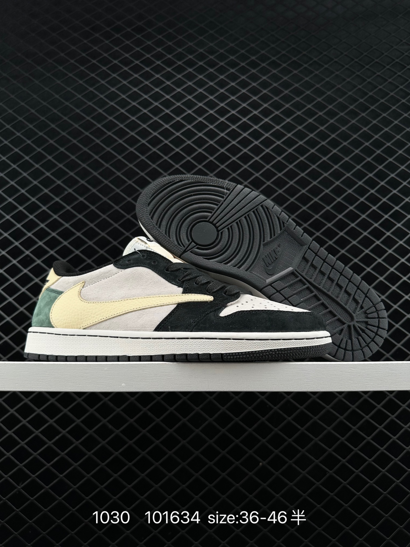 fragment design x Travis Scott x Nike Air Jordan 1 Low OG SP”Black/Green Toe“